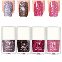 PERPAA Set Of 4 Glitter Light Reflective UV Gel Sparkly Nail Polish - 5ml Each-48