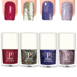 PERPAA Glitter Light Set Of 4 Flashing Sparkly UV Gel Nail Polish -5ml Each-90-91-92-94-16