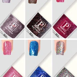 PERPAA Set Of 6 Glitter Light Flashing Sparkly Gel Nail Polish - 5ml Each-7