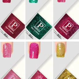 PERPAA Set Of 6 Glitter Light Flashing Sparkly Gel Nail Polish - 5ml Each-image-58
