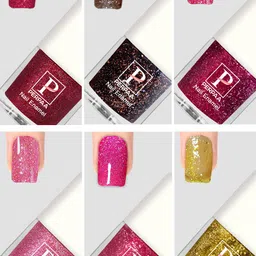 PERPAA Set Of 6 Glitter Light Flashing Sparkly Gel Nail Polish - 5ml Each-18