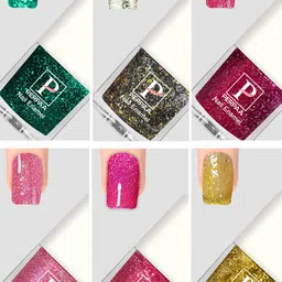PERPAA Set Of 6 Glitter Light Flashing Sparkly Gel Nail Polish - 5ml Each-28