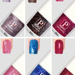 PERPAA Set Of 6 Glitter Light Flashing Sparkly Gel Nail Polish - 5ml Each-6