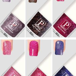 PERPAA Set Of 6 Glitter Light Flashing Sparkly Gel Nail Polish - 5ml Each-28