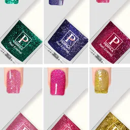 PERPAA Set Of 6 Glitter Light Flashing Sparkly Gel Nail Polish - 5ml Each-10