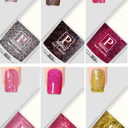 PERPAA Set Of 6 Glitter Light Flashing Sparkly Gel Nail Polish - 5ml Each-58