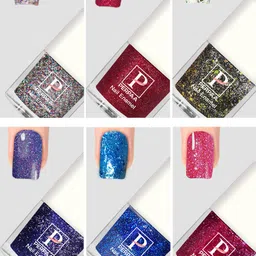 PERPAA Set Of 6 Glitter Light Flashing Sparkly Gel Nail Polish - 5ml Each-19