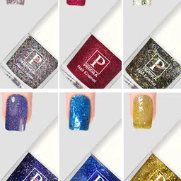 PERPAA Set Of 6 Glitter Light Flashing Sparkly Gel Nail Polish - 5ml Each-13