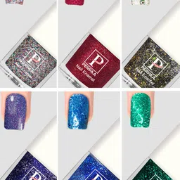 PERPAA Set Of 6 Glitter Light Flashing Sparkly Gel Nail Polish - 5ml Each-9