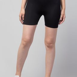 Apraa & Parma Women Black Skinny Fit Yoga e-Dry Technology Shorts-image-34