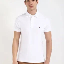 Tommy Hilfiger Men IM CORE 1985 Solid Polo Collar Cotton Slim Fit T-shirt-image-2