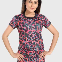 ROVARS Women Red & Black Printed Two-Piece Swim Set without Pads-picture-23