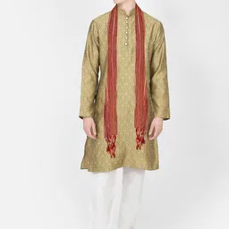 SG LEMAN Ethnic Motifs Woven Design Jacquard Silk Georgette Kurta with Pyjamas & Dupatta-picture-38