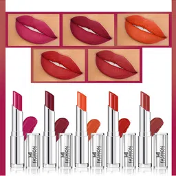 MI FASHION Set of 5 Long Lasting & Creme Matte Lipstick - 3.5 g Each-43