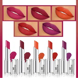 MI FASHION Set of 5 Long Lasting & Creme Matte Lipstick - 3.5 g Each-43
