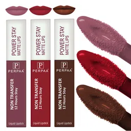 PERPAA Powerstay Set Of 3 Liquid Matte Non-Transfer Lipstick - 4ml Each-13