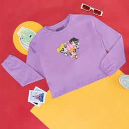 Pantaloons Junior Girls Graphic Printed Puff Sleeves Cotton T-shirt-image-96