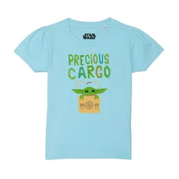 Star Wars by Wear Your Mind Girls Blue Star Wars Printed Pure Cotton T-shirt-picture-34