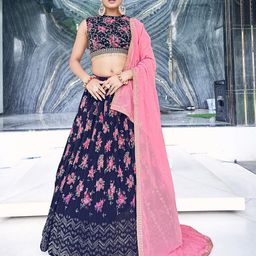 CHANSI Embroidered Mukaish Ready to Wear Lehenga & Blouse With Dupatta-picture-55