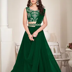 KALINI Embroidered Ready to Wear Lehenga & Unstitched Blouse With Dupatta-picture-14