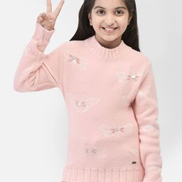Crimsoune Club Girls Embroidered Embellished Pullover Sweater-image-93