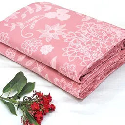 Aurave olivia Peach Floral Microfiber Reversible Mild Winter 150 GSM Single Bed Dohar-image-73