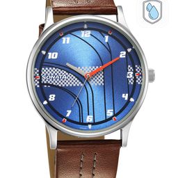 Sonata Men Blue Brass Dial & Brown Leather Straps Analogue Watch-46