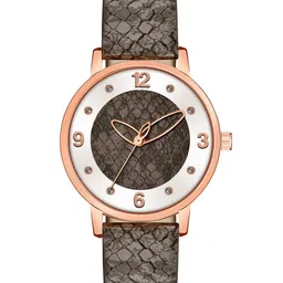 PERCLUTION ENTERPRISE Women Brown Dial & Leather Textured Straps Analogue Watch PE365-19