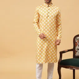 TABARD Geometric Printed Regular Thread Work Pure Cotton Kurta With Churidar-picture-30