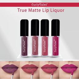 CurlyTales Set Of 4 Matte Vegan Paraben Free Liquid Lipsticks 12ml each-12