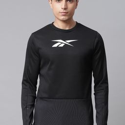 Reebok Men Black Solid Crew Sweatshirt-image-66