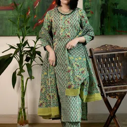 Anni Designer Floral Printed Regular Straight Kurta with Trousers & Dupatta-picture-19