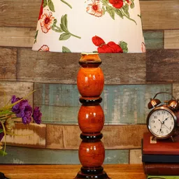 foziq Brown & White Printed Table Lamp-image-78