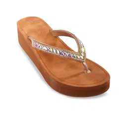 Bella Rosa Embellished Open Toe Flatform Heels-28