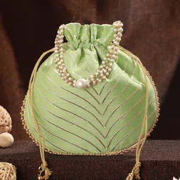 Jazz and Sizzle Embroidered Potli Clutch-31