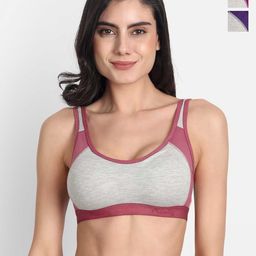 Aimly Pack Of 3 Full Coverage Non Padded Non Wired Cotton Sports Bra With All Day Comfort-15