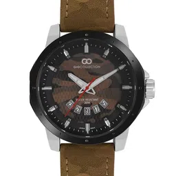 GIO COLLECTION Men Multicoloured Aluminium Dial & Multicoloured Leather Straps Analogue Watch G3032-33-17