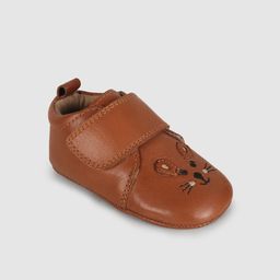 Mothercare Kids Unisex Brown Woven Design Leather Pram Shoes Sneakers with Mouse Design-image-47