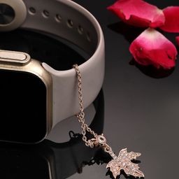 ZENEME Women Brass Cubic Zirconia Rose Gold-Plated Charm Bracelet-image-78