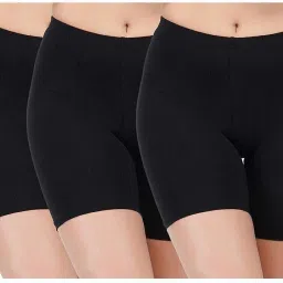 Pack of 3 Solid Women Black Basic Shorts-image-73