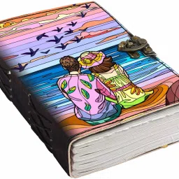 Printed Designer leather cover Diary with Lock For Office|Gift|SIZE 5*7 INCHES A5 Diary unruled 200 Pages-12