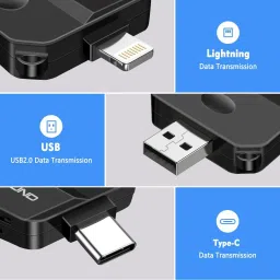 Kinsound 5 in 1 SD & TF Card Reader for iPhone with Type-C,USB Ports,Portable Memory Card Reader image 4