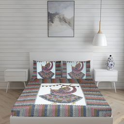 sj designer 180 TC Cotton King Printed Flat Bedsheet-picture-39