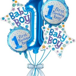 Printed 1st Baby Boy Birthday Celebrations/ Decoration Set of 5 Birthday Balloons Airwalker-image-101