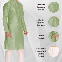 Men Art Silk Kurta Pyjama Set-image-29