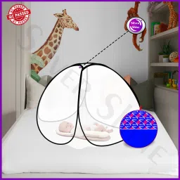 Polyester Kids Washable Baby Mosquito Foldable Net High Durability Strong White Color and Black Border Mosquito Net-8