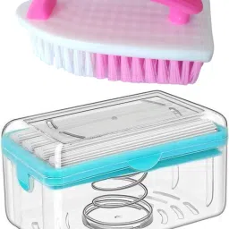 Cloth Washing Brush and Cloth Washing Soap Roller Dispenser Case Plastic Wet and Dry Brush-image-7