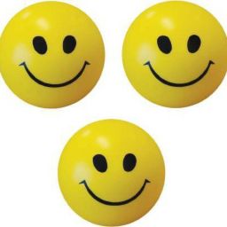 Smiley Face Squeeze Stress Ball - Set of 3 - 3 inch (Yellow) - 10 cm-11