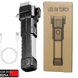 mltc Torch Light,LED 3W Torch Light Rechargeable Torch Flashlight, Emergency Lights 36 hrs Torch Emergency Light image 3