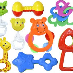 Non-Toxic Multi Colored BPA Free Baby Rattle Toys for Kids - Pack of 8 Pcs Rattle-26